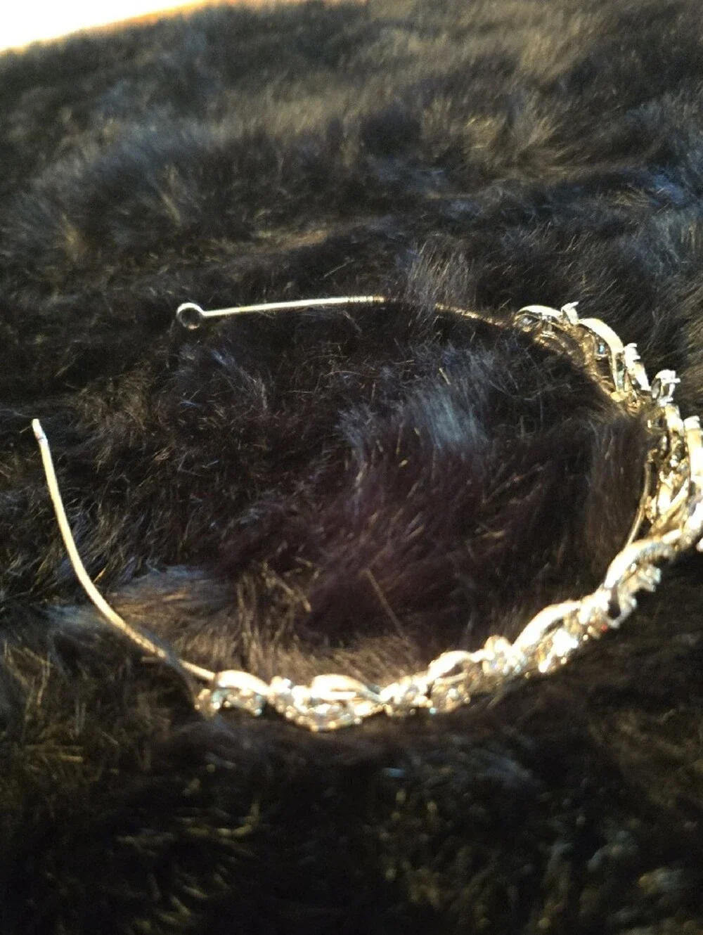 Silver Crystal Heart Tiara Headband
